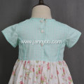 hand embroidered floral check children's boutique clothing